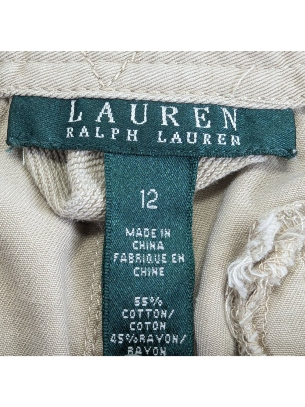 Lauren Ralph Lauren Womens 12 Khaki Cargo Hiking Pants Straight Leg Lightweight - Picture 8 of 12